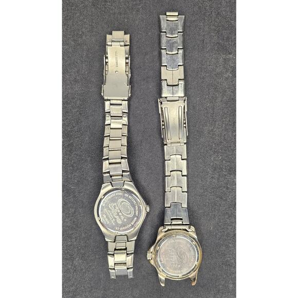 Lot of 2 FOSSIL Men's WristWATCHES 100 Meters Blue Date Stainless Steel As Is - Picture 2 of 8